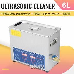 6L Ultrasonic Cleaner Stainless Steel Industry Heated Heater withTimer