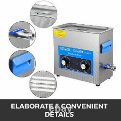 6L Ultrasonic Cleaner Stainless Steel Industry Heated Heater withTimer