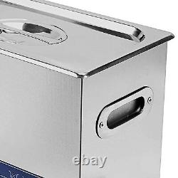 6L Ultrasonic Cleaner Stainless Steel Industry Heated Heater withTimer New