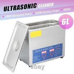6L Ultrasonic Cleaner Stainless Steel Industry Heated Heater withTimer ota