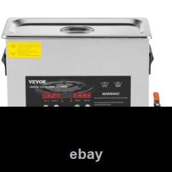 6L Ultrasonic Cleaner with Digital Timer & Heater 400W Heater, 180W Ultrasonic