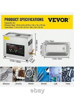 6L Upgraded Ultrasonic Cleaner (400W Heater, 180W Ultrasonic) Professional