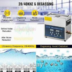 6l Digital Ultrasonic Cleaner With Heater 28/40khz Cavitation Large Heating