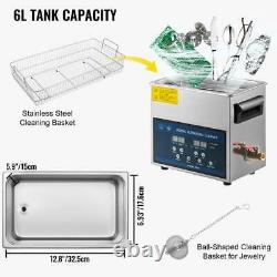 6l Digital Ultrasonic Cleaner With Heater 28/40khz Cavitation Large Heating