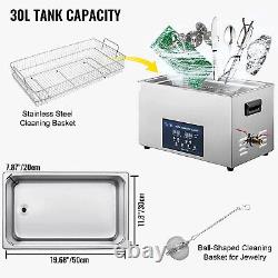 8 Gal Ultrasonic Cleaner Digital Timer Heater Degas Temp Dual Frequency 28/40Khz