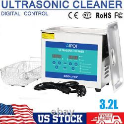 AIPOI Stainless Steel Industry Ultrasonic Cleaner 3.2L Heated Heater withTimer