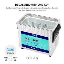 AIPOI Stainless Steel Industry Ultrasonic Cleaner 3.2L Heated Heater withTimer