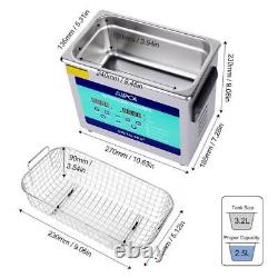 AIPOI Stainless Steel Industry Ultrasonic Cleaner 3.2L Heated Heater withTimer