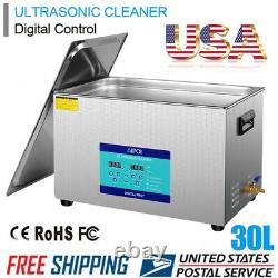 AIPOI Ultrasonic Cleaner 30L Liter Stainless Steel Industry Heated Clean Glasses