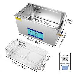 AIPOI Ultrasonic Cleaner 30L Liter Stainless Steel Industry Heated Clean Glasses