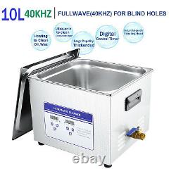 ANBULL Stainless Steel 10L Industry Heated Ultrasonic Cleaner Heater withTimer