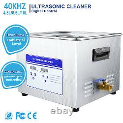 ANBULL Stainless Steel 10L Industry Heated Ultrasonic Cleaner Heater withTimer