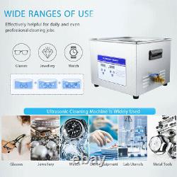 ANBULL Stainless Steel 10L Industry Heated Ultrasonic Cleaner Heater withTimer