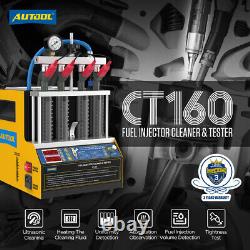 AUTOOL Fuel Injector Tester 4-Cyliner Ultrasonic Cleaner Machine Car Motorcyle