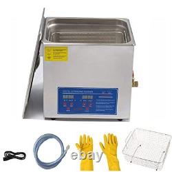 AZUIZUIF 15L/3.9gallon Industrial Ultrasonic Cleaner with Digital Timer&Heate