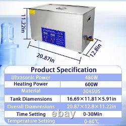 Autovo Ultrasonic Cleaner Heater with Timer 22L Ultrasonic Cleaning Machine