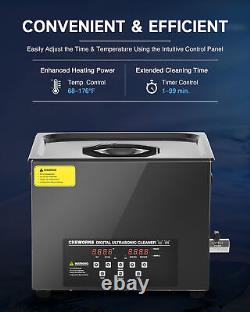 CREWORKS 15L Titanium Steel Ultrasonic Cleaner Industry Heated with Digital Timer