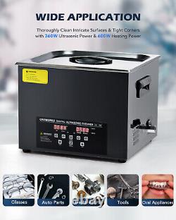 CREWORKS 15L Ultrasonic Cleaner Titanium Steel Industry Heated Heater with Timer