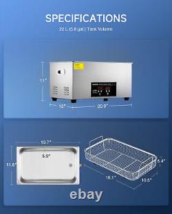 CREWORKS 22L Stainless Steel Ultrasonic Cleaner Industry Heated with Digital Timer