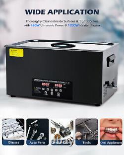 CREWORKS 22L Titanium Steel Ultrasonic Cleaner Industry Heated with Digital Timer