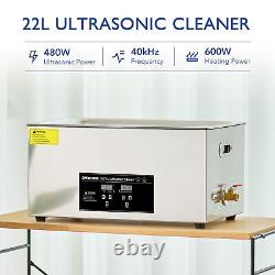 CREWORKS 22L Ultrasonic Cleaner Industry Heated Heater withTimer Jewelry Glasses