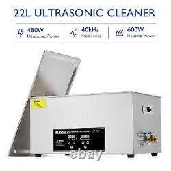 CREWORKS 22L Ultrasonic Cleaner Stainless Steel Industry Heated withTimer Heater