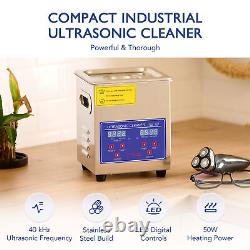 CREWORKS 2L Ultrasonic Cleaner Stainless Steel Industry Heated Heater withTimer