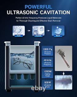 CREWORKS 30L Digital Sonic Cleaning Equipment with Timer Heater and Dual Mode