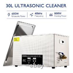 CREWORKS 30L Ultrasonic Cleaner Cleaning Equipment 800W Industry Heated With Timer