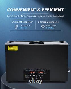 CREWORKS 30L Ultrasonic Cleaner Titanium Steel Industry Heated Heater with Timer