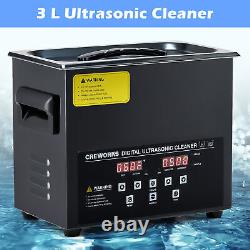CREWORKS 3L Titanium Steel Ultrasonic Cleaner Industry Heated with Digital Timer