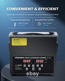 CREWORKS 3L Titanium Steel Ultrasonic Cleaner Industry Heated with Digital Timer