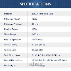 CREWORKS 3L Ultrasonic Cleaner Cleaning Equipment Liter Industry Heated With Timer