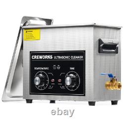 CREWORKS 6.5L Ultrasonic Cleaner with Knob, 1.7 Gal 120W Professional Industrial