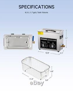 CREWORKS 6.5L Ultrasonic Cleaner with Knob, 1.7 gal 120W Professional Industr