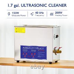 CREWORKS 6L Stainless Steel Ultrasonic Cleaner Industry Heated with Digital Timer