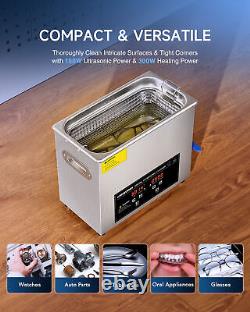 CREWORKS 6L Stainless Steel Ultrasonic Cleaner Industry Heated with Digital Timer