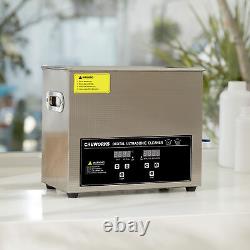CREWORKS 6L Stainless Steel Ultrasonic Cleaner Industry Heated with Digital Timer