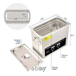 CREWORKS 6L Ultrasonic Cleaner Industry Heated withTimer Jewelry Ring Glasses