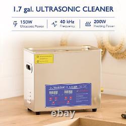 CREWORKS 6L Ultrasonic Cleaner Stainless Steel Industry Heated Heater withTimer