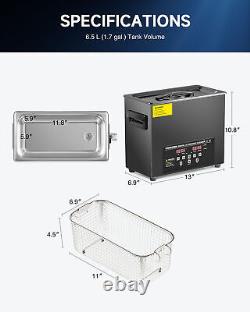 CREWORKS 6L Ultrasonic Cleaner Titanium Steel Industry Heated Heater with Timer