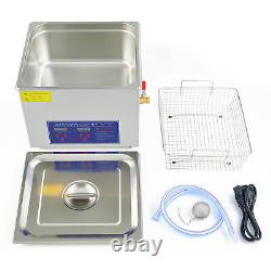 CREWORKS Ultrasonic Cleaner Stainless Steel 15L Industry Heated Heater With Timer