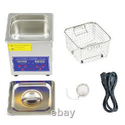 CREWORKS Ultrasonic Cleaner Stainless Steel 2L Industry Heated Heater With Timer