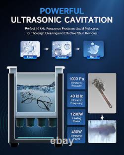 CREWORKS Ultrasonic Cleaner Titanium Steel 22L Industry Heated Heater With Timer