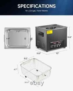 CREWORKS Ultrasonic Cleaning Machine with Heater, Timer, and Dual Mode 10L