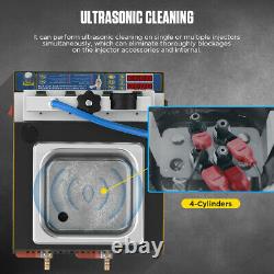 Car Fuel Injector Ultrasonic Cleaner & Tester 4-Cylinders Heating Cleanign Fluid