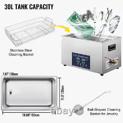 Cleaning Equipment Liter Heated With Timer Heater Ultrasonic Cleaner 30L 110V New