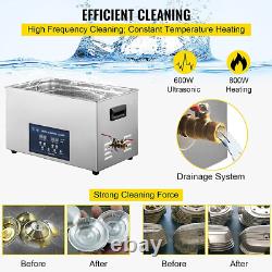 Cleaning Equipment Liter Heated With Timer Heater Ultrasonic Cleaner 30L 110V New