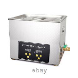 Commercial 10L Ultrasonic Cleaner Industry Heated Heater withTimer Jewelry Glasses