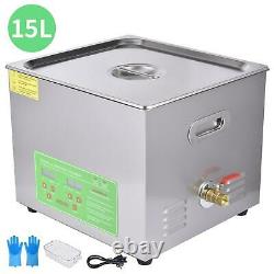 Commercial 15L Liter Ultrasonic Cleaner Industry Heated Heater Jewelry Glass